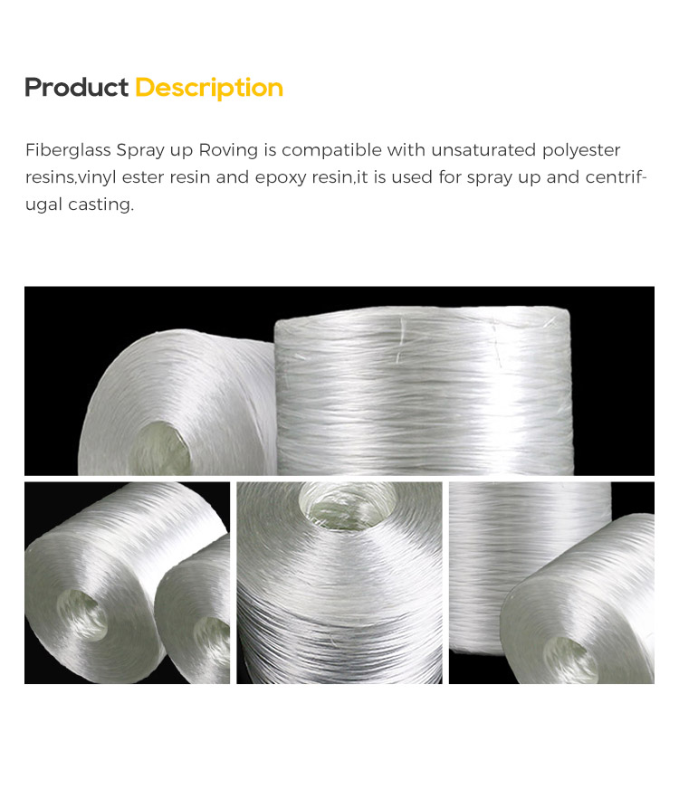 China The most famous 2400tex Fiberglass Spray up Roving for bathtub ...